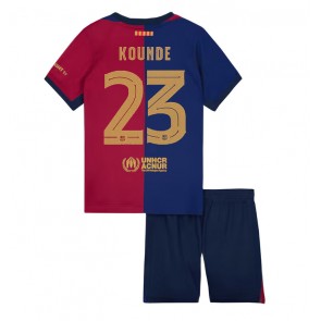 Barcelona Jules Kounde #23 Domaci Dres za Dječji 2024-25 Kratak Rukavima (+ kratke hlače)